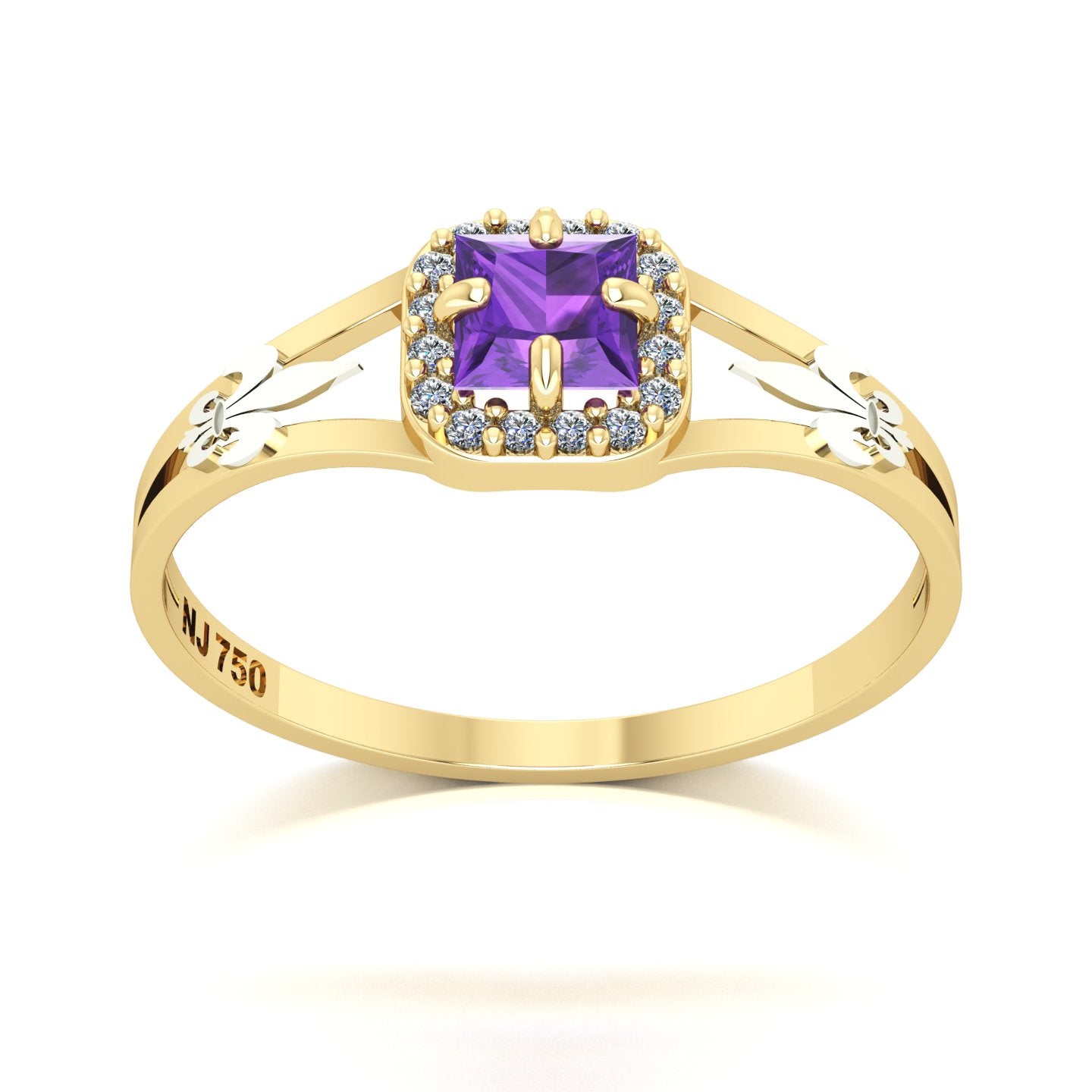 Anel de Formatura de Letras Small Square Ouro 18k