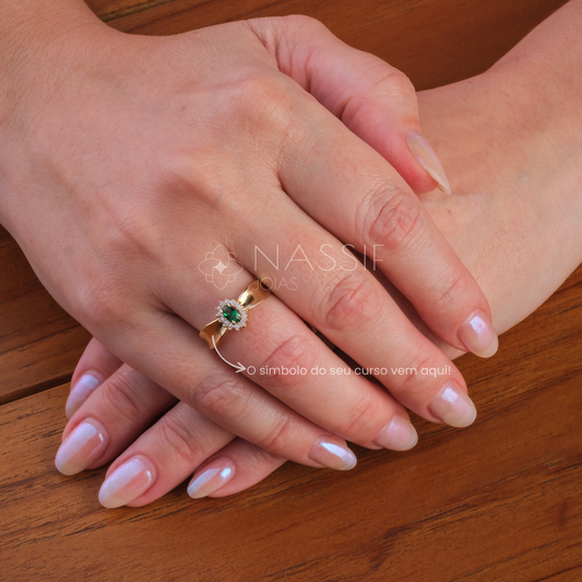 Anel de Formatura de Veterinária Sovereign Ouro 18k