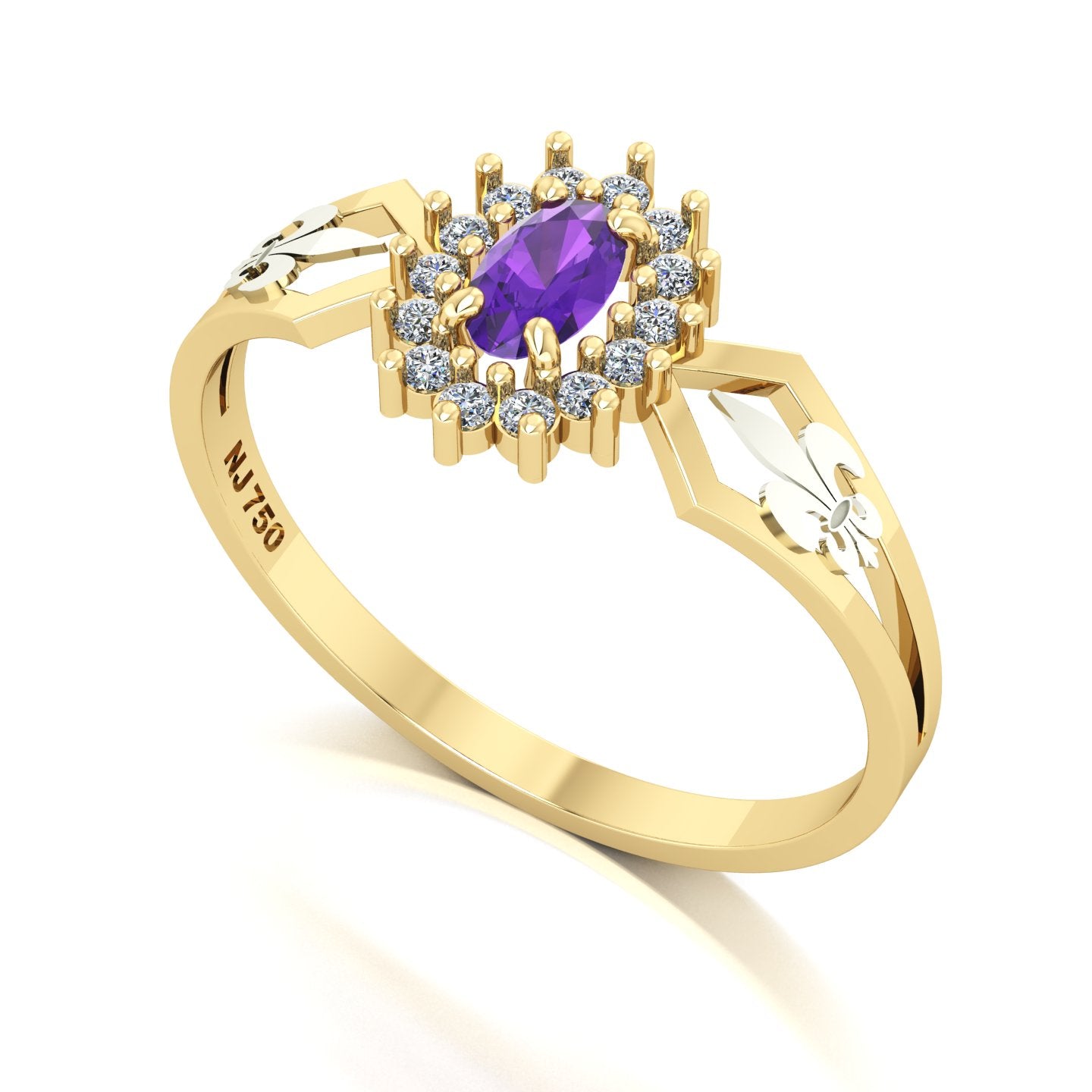 Anel de Formatura de Letras Lovely IV Ouro 18k