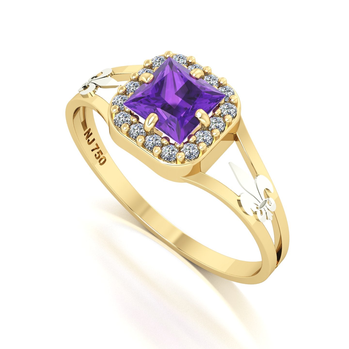 Anel de Formatura de Letras Big Square Ouro 18k