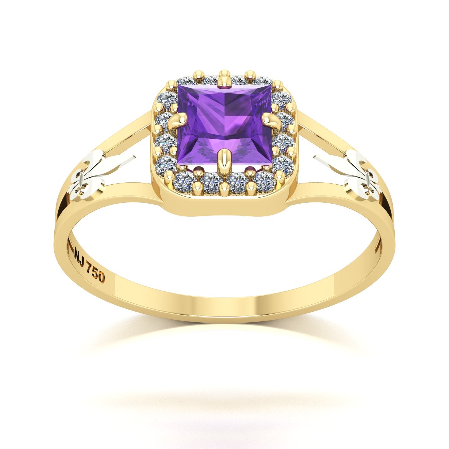 Anel de Formatura de Letras Big Square Ouro 18k