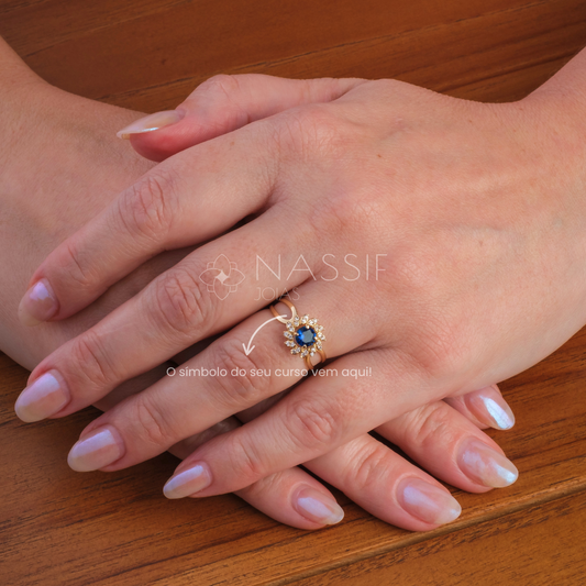 Anel de Formatura de Engenharia Agronômica Magnus Flos II Ouro 18k