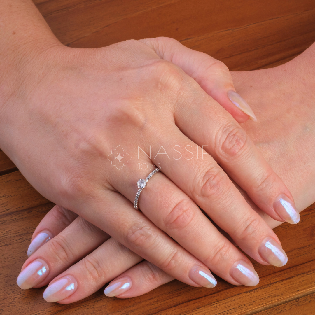 Anel de Noivado Elysian II Ouro 18k