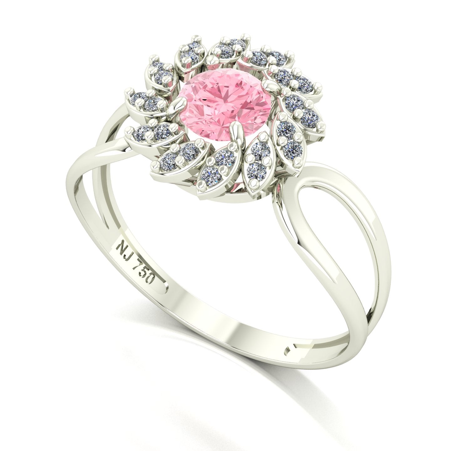 Anel Magnus Flos II Turmalina Rosa e Diamantes Naturais Ouro 18k