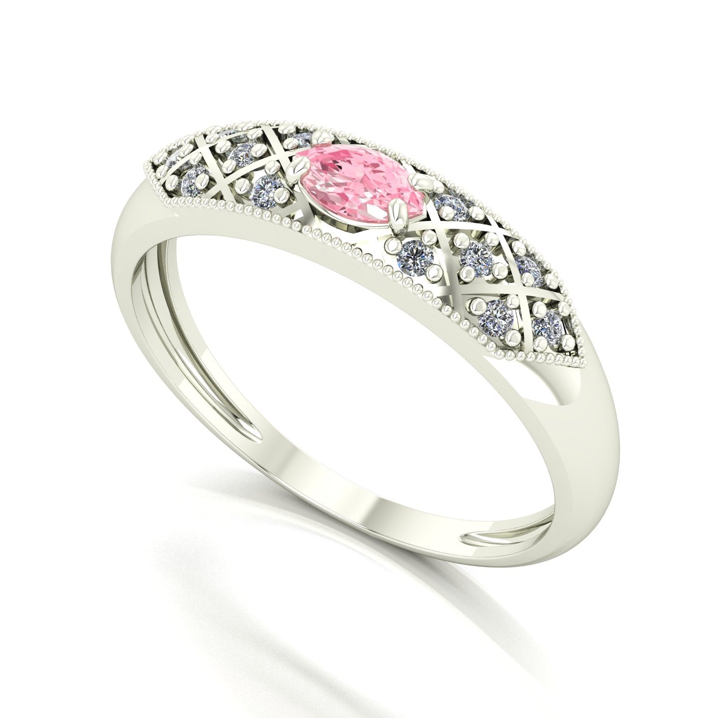 Anel Classic Turmalina Rosa e Diamantes Naturais Ouro 18k