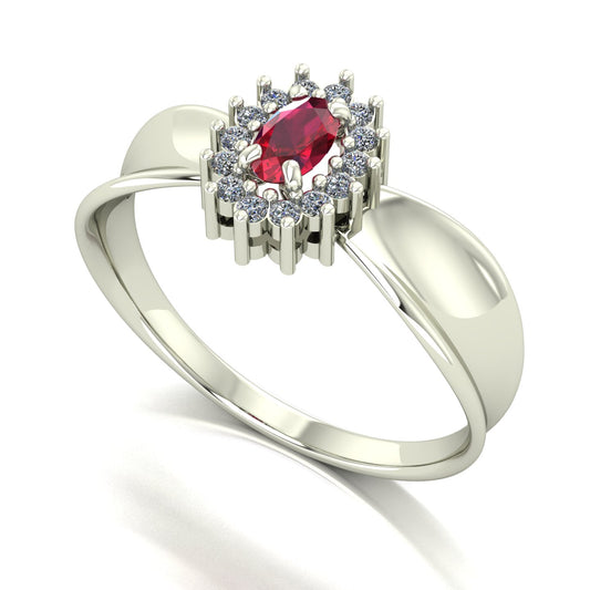 Anel Sovereign Rubi e Diamantes Ouro 18k