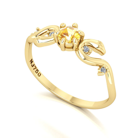 Anel de Formatura de Farmácia Serpentes Ouro 18k