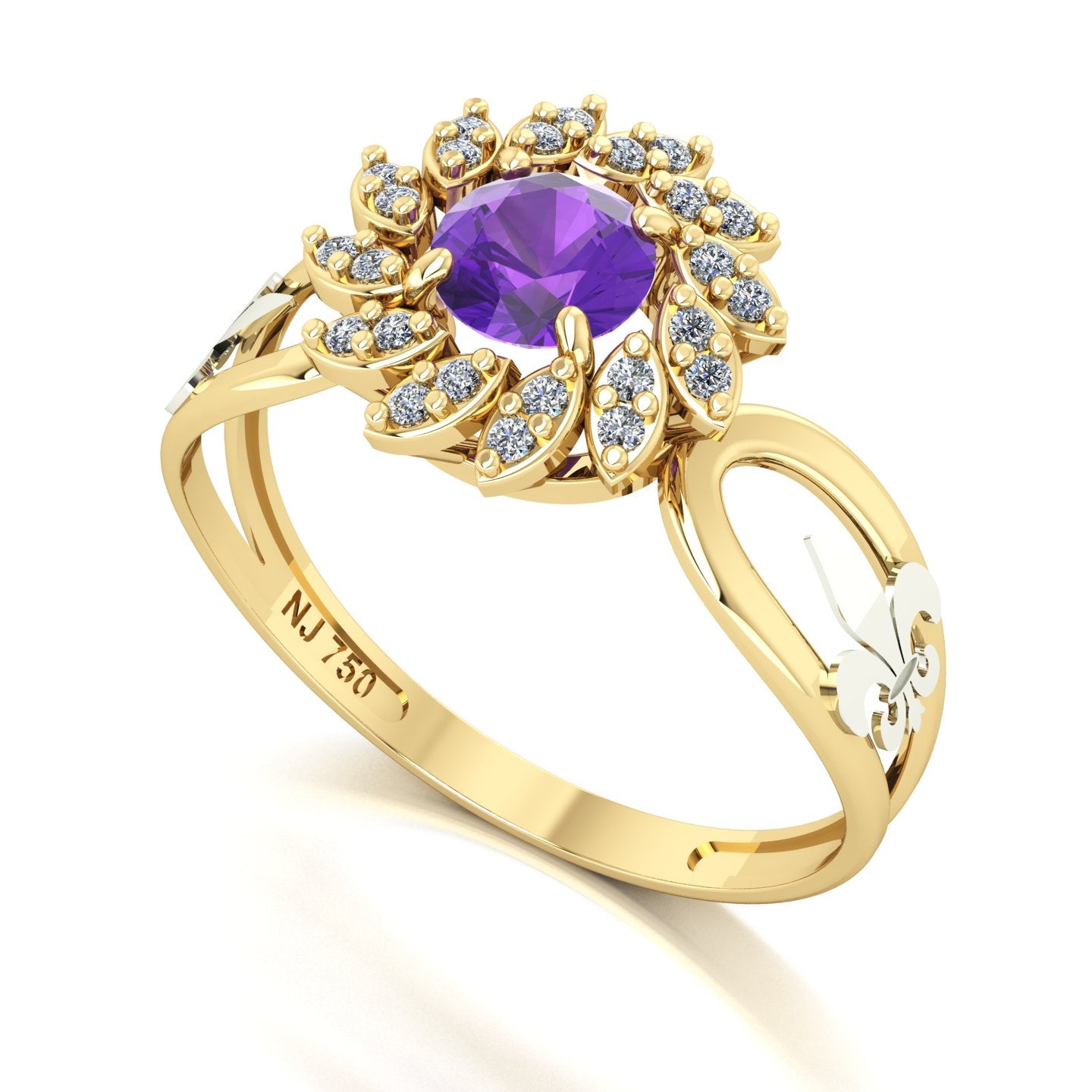 Anel de Formatura de Letras Magnus Flos II Ouro 18k