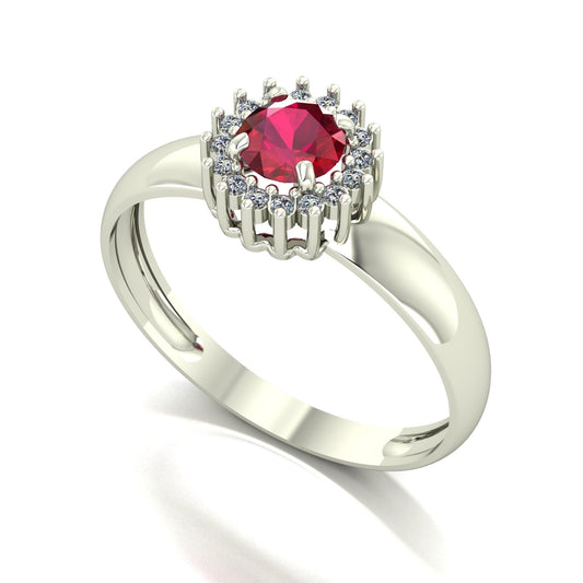 Anel Majestic Rubi e Diamantes Naturais Ouro 18k