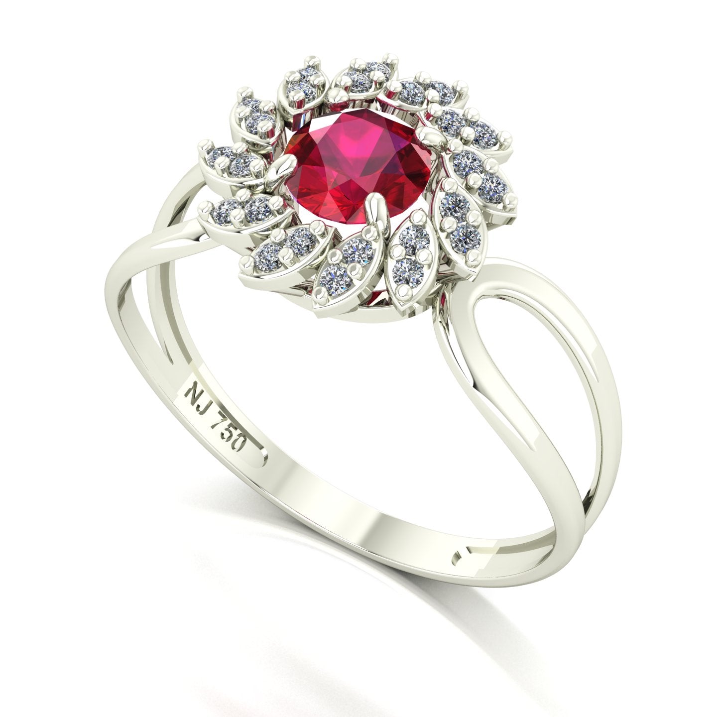 Anel Magnus Flos II Rubi e Diamantes Naturais Ouro 18k