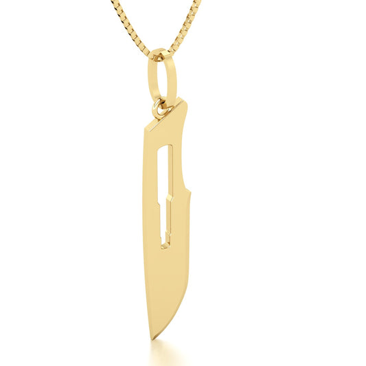 Pingente Lamina Bisturi em Ouro 18k