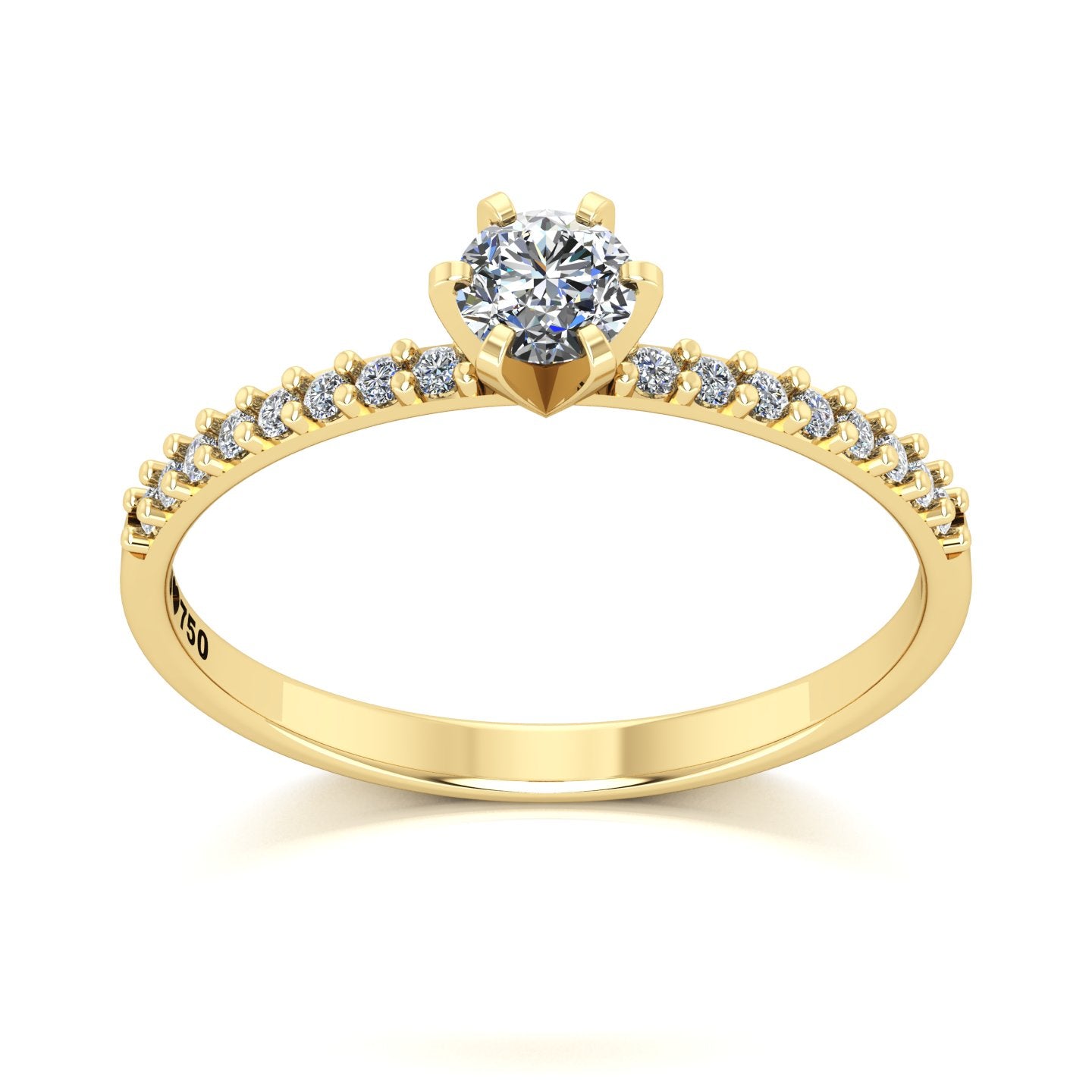 Anel de Noivado Elysian II Ouro 18k