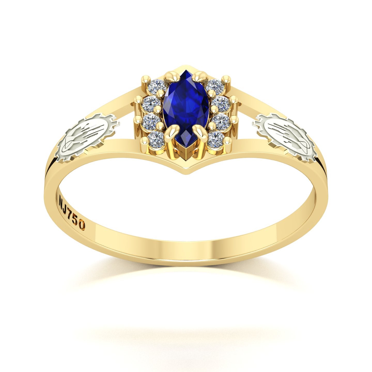 Anel de Formatura Engenharia Química Virtus Ouro 18k