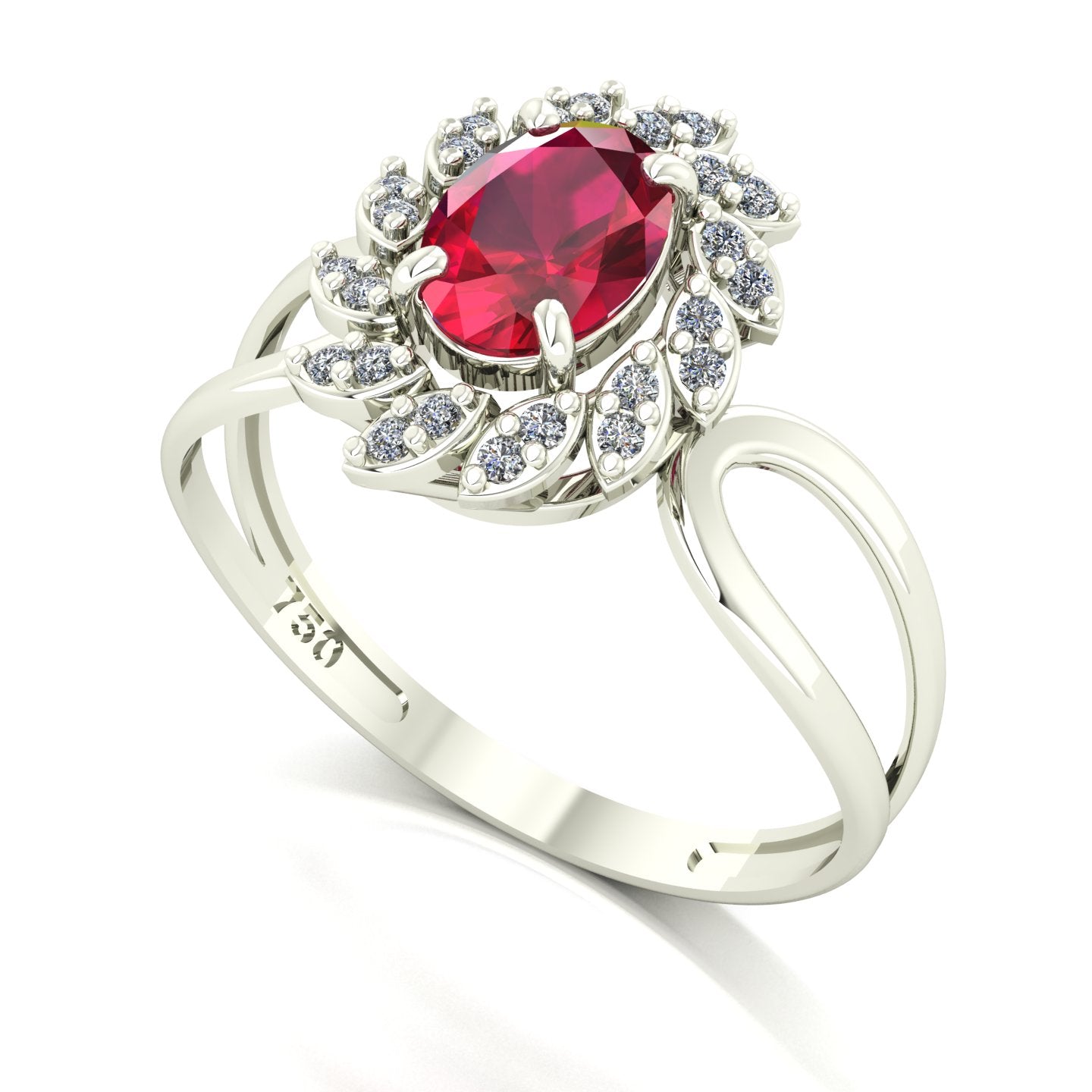 Anel Magnus Flos Rubi e Diamantes Naturais Ouro 18k