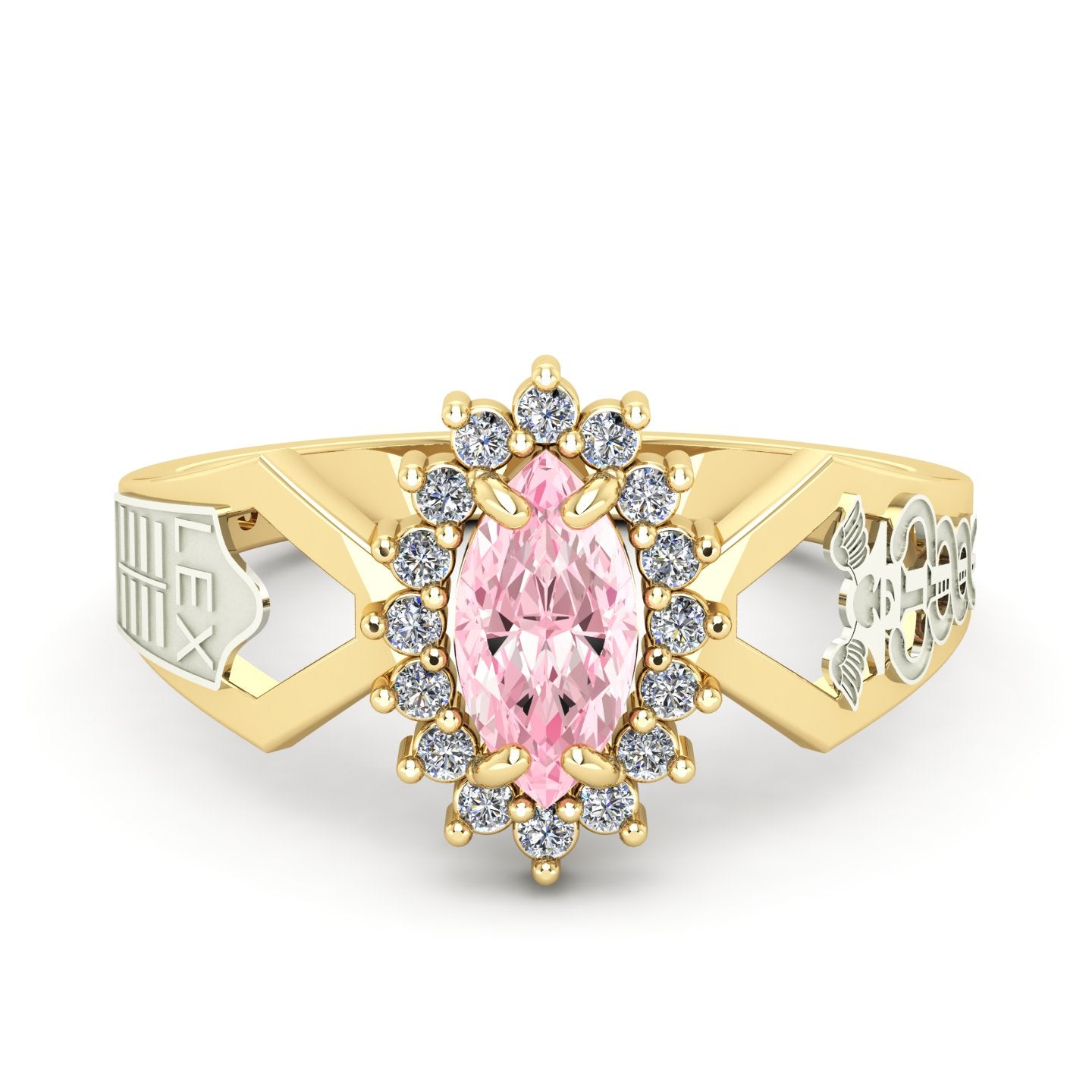 Anel de Formatura de Ciências Contábeis Lovely V Ouro 18k