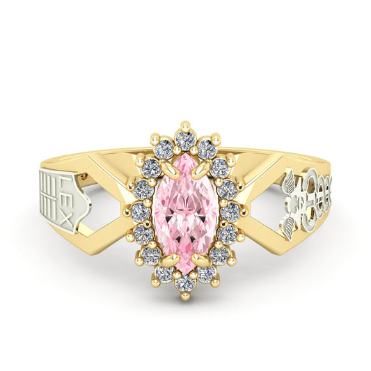 Anel de Formatura de Ciências Contábeis Lovely V Ouro 18k