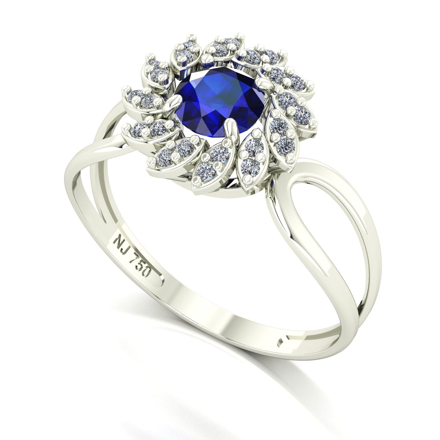 Anel Magnus Flos II Safira e Diamantes Naturais Ouro 18k