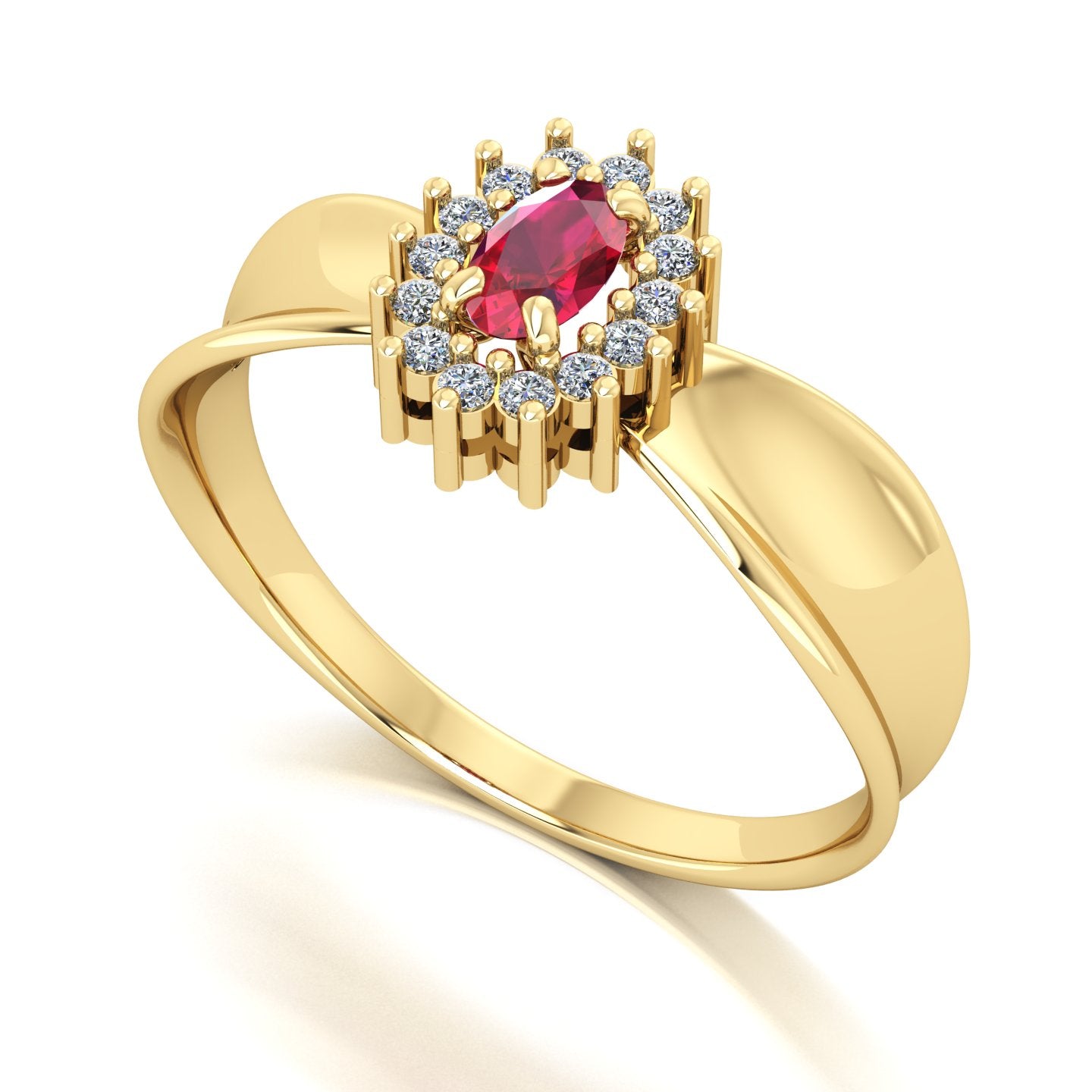 Anel Sovereign Rubi e Diamantes Ouro 18k