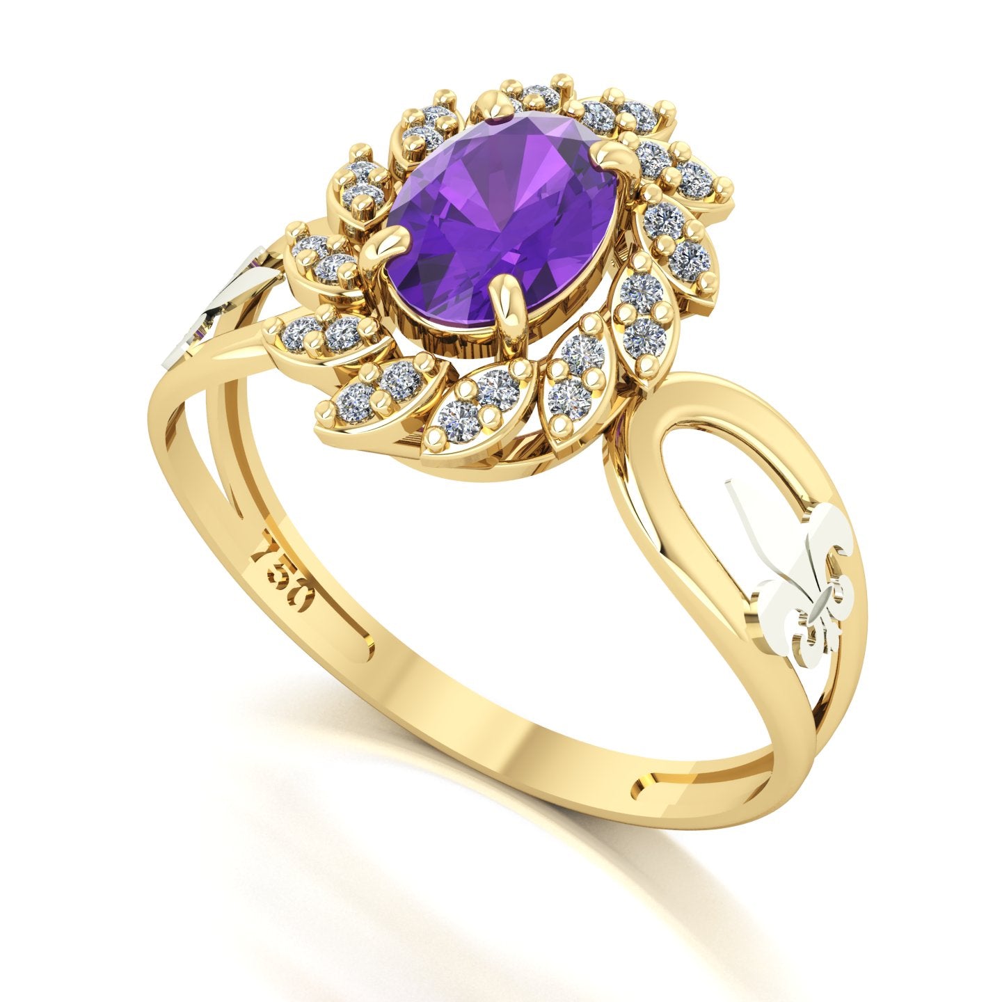 Anel de Formatura de Letras Magnus Flos Ouro 18k