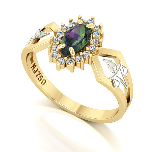 Anel de Formatura de Serviço Social Lovely V Ouro 18k