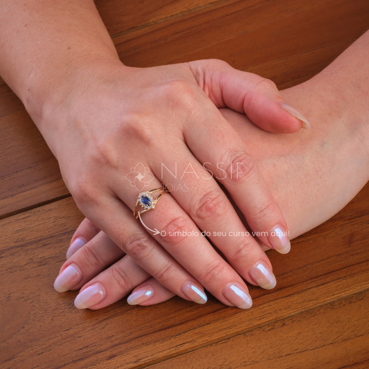 Anel de Formatura Engenharia de Produção Legacy Ouro 18k