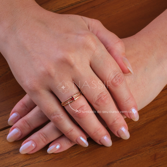 Anel de Formatura de Odontologia Nexus III Ouro 18k