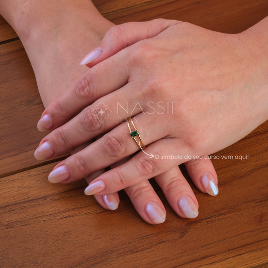 Anel de Formatura de Estética Nexus Ouro 18k