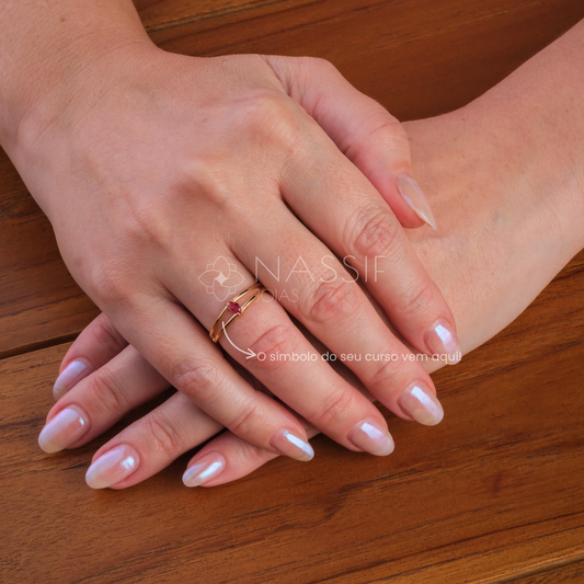 Anel de Formatura de Odontologia Nexus II Ouro 18k