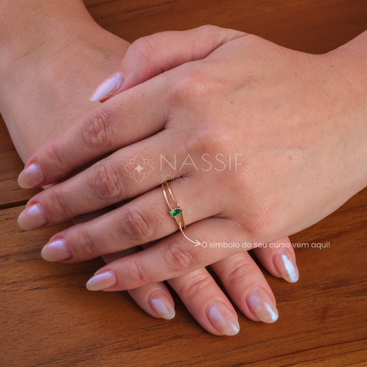 Anel de Formatura de Estética Nexus II Ouro 18k