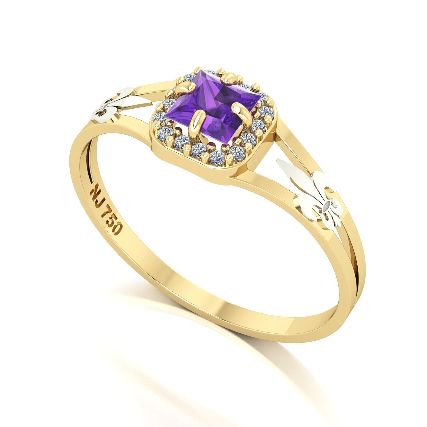 Anel de Formatura de Letras Small Square Ouro 18k