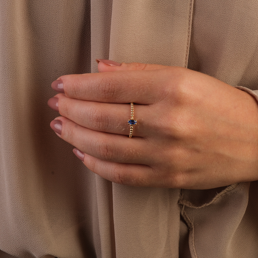 Anel Navete Ouro 18k