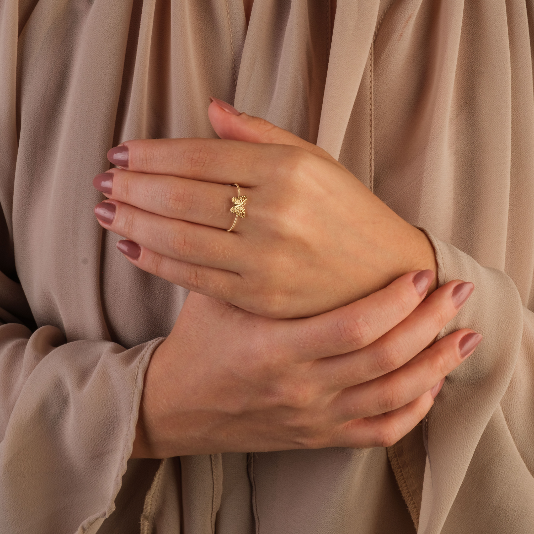 Anel Borboleta Ouro 18k