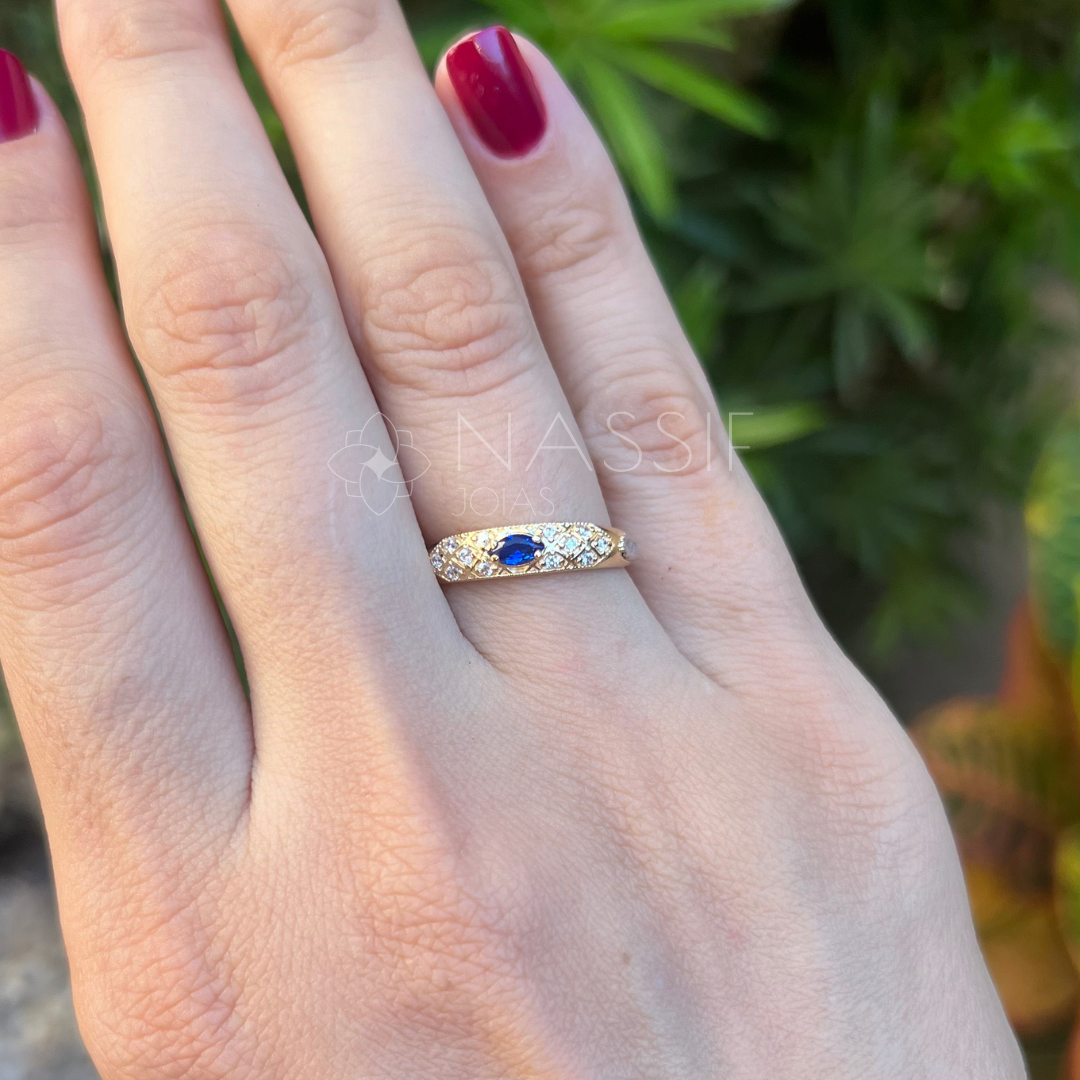 Anel de Formatura de Psicologia Classic Ouro 18k