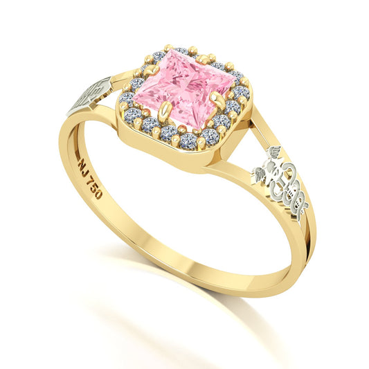 Anel de Formatura de Ciências Contábeis Big Square Ouro 18k