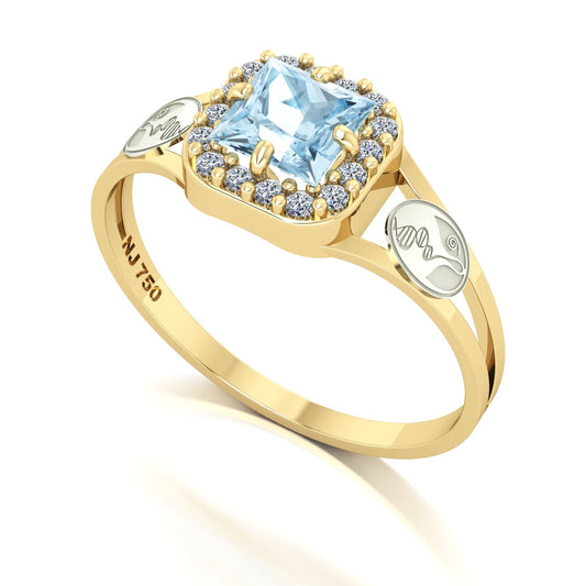 Anel de Formatura de Biologia Big Square Ouro 18k