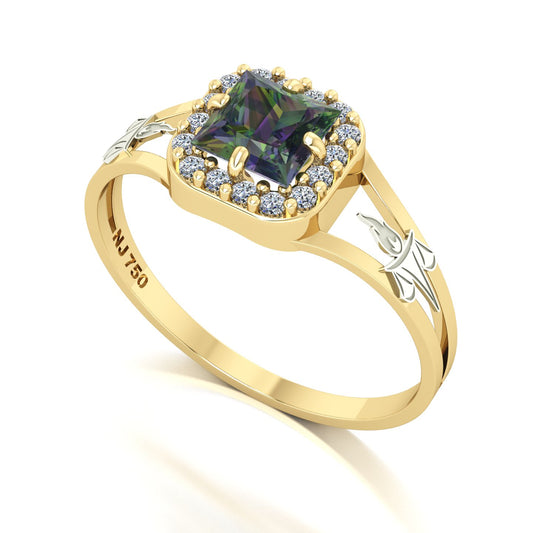 Anel de Formatura de Serviço Social Big Square Ouro 18k