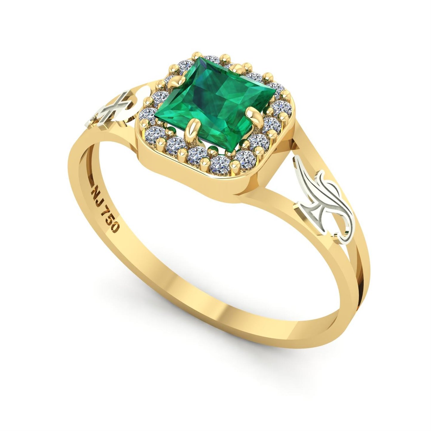Anel de Formatura de Enfermagem Big Square Ouro 18k