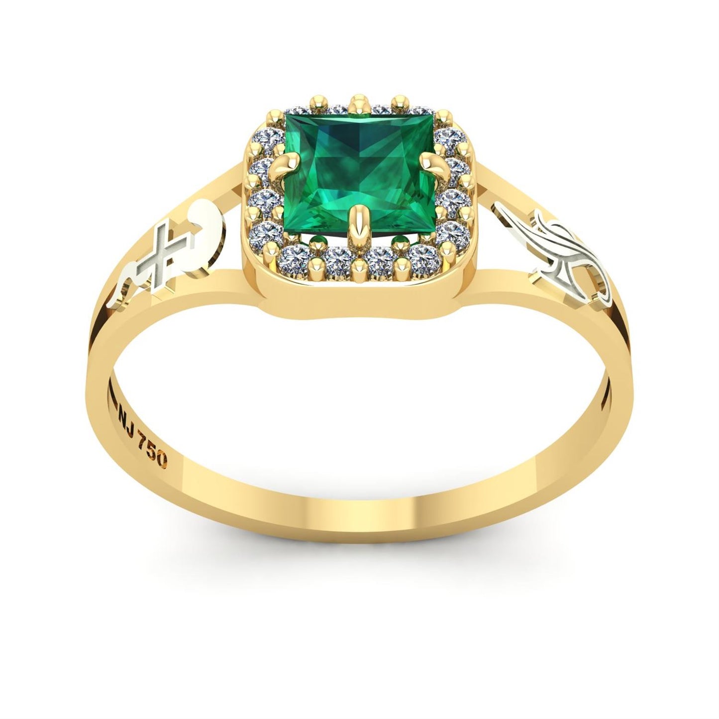 Anel de Formatura de Enfermagem Big Square Ouro 18k