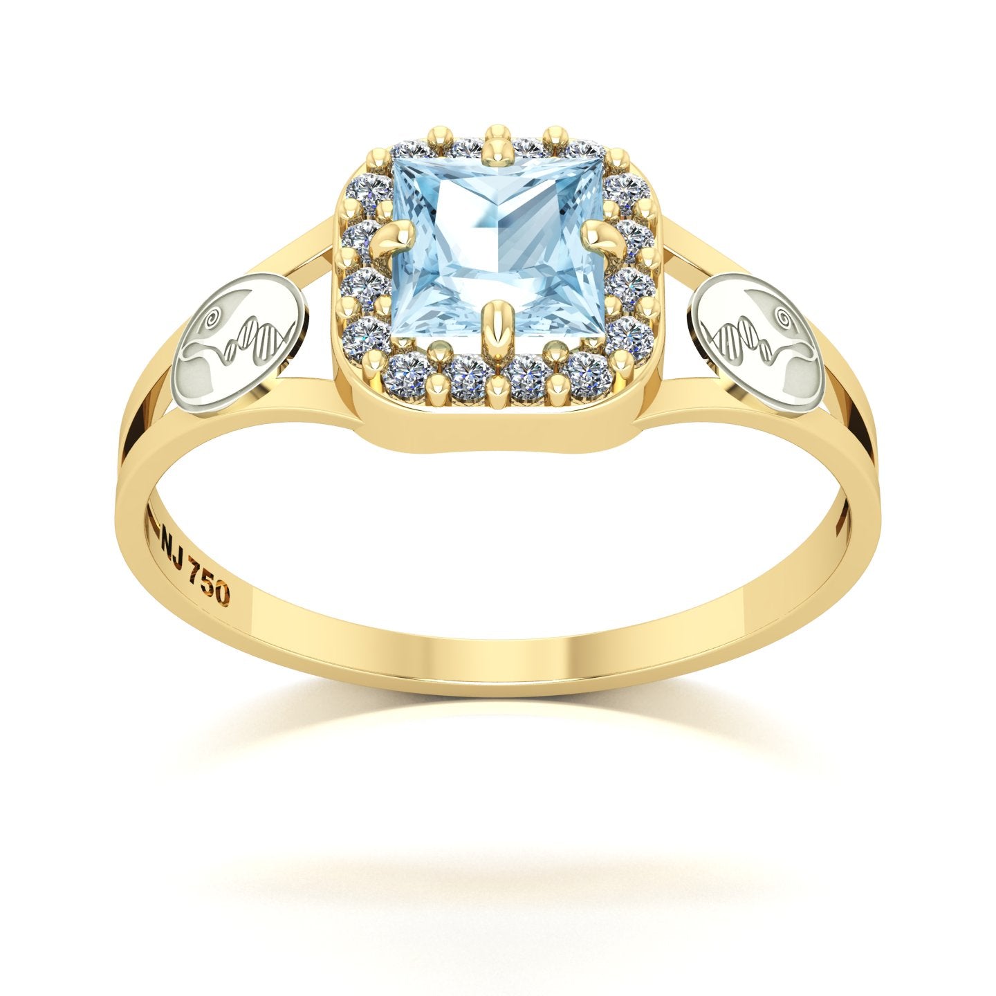 Anel de Formatura de Biologia Big Square Ouro 18k