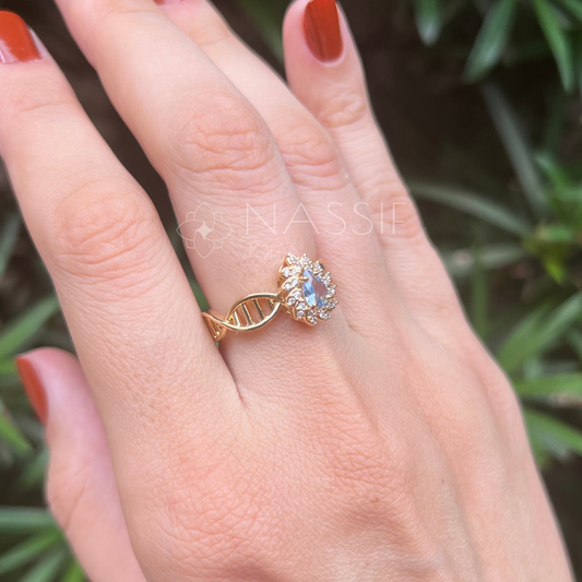 Anel de Formatura de Biologia DNA Ouro 18k