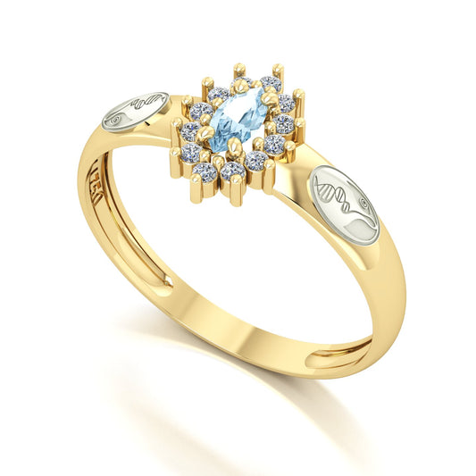 Anel de Formatura de Biologia Evermore III Ouro 18k