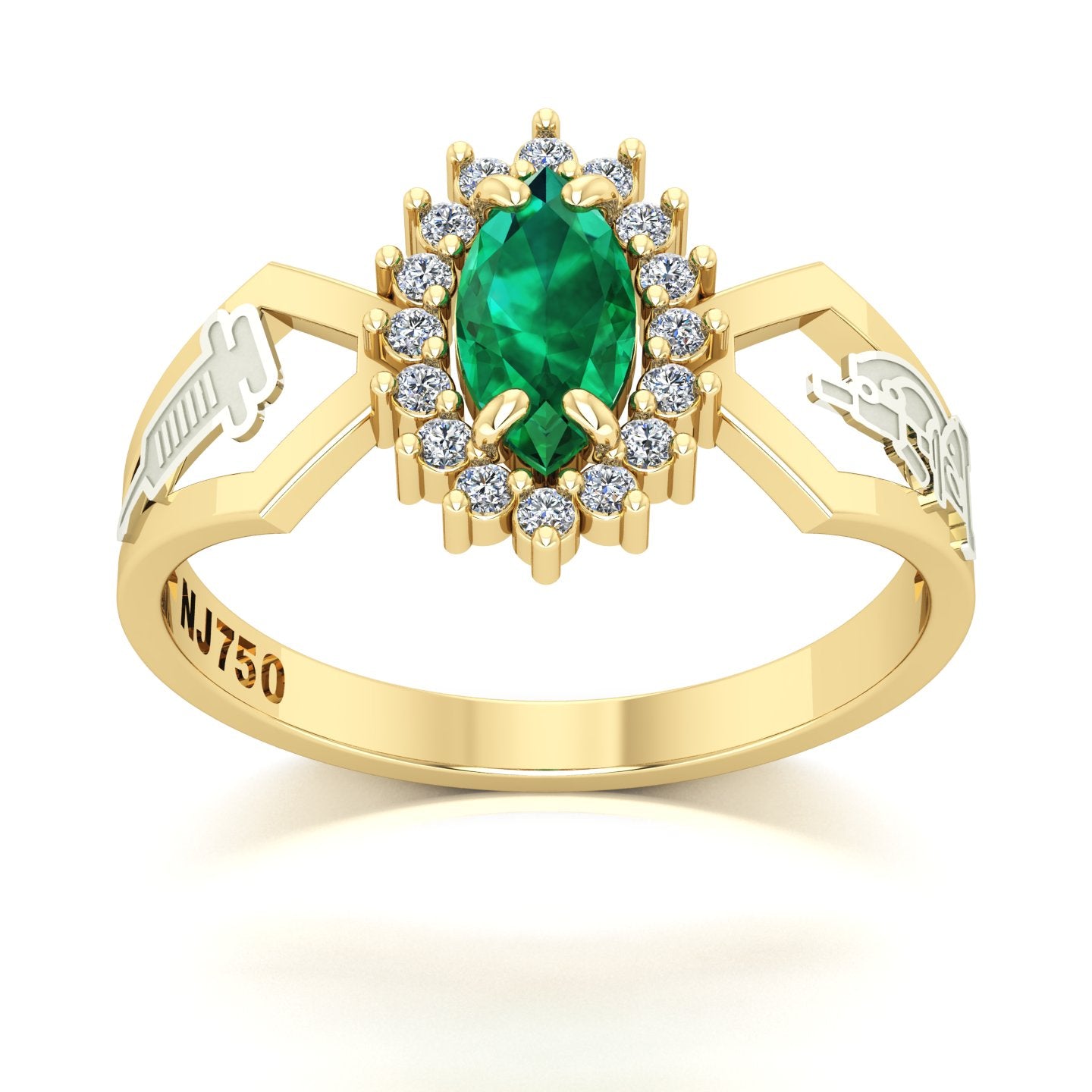 Anel de Formatura de Biomedicina Lovely V Ouro 18k