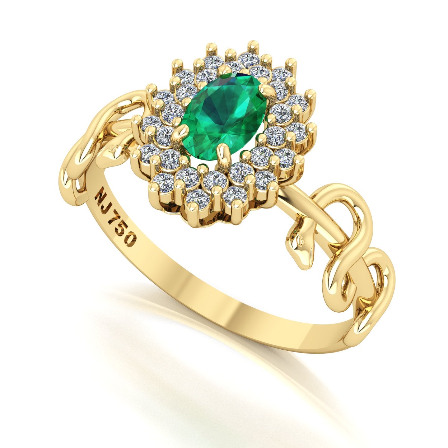 Anel de Formatura Bright Snakes Medicina Ouro 18k