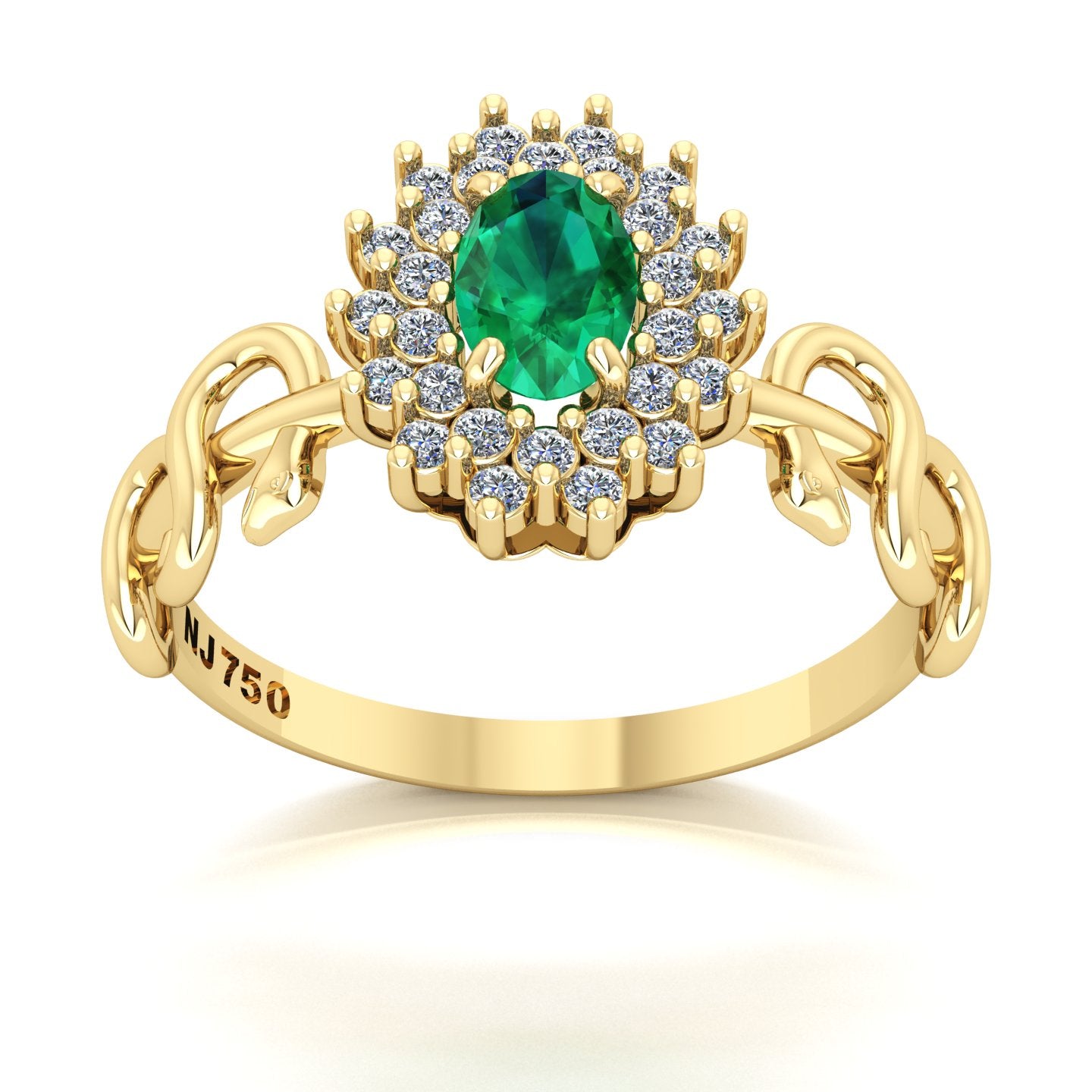 Anel de Formatura Bright Snakes Medicina Ouro 18k