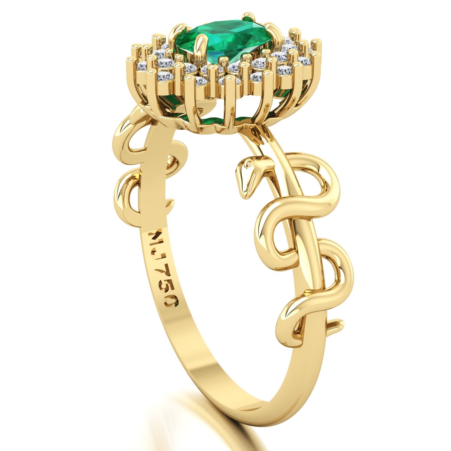 Anel de Formatura Bright Snakes Medicina Ouro 18k