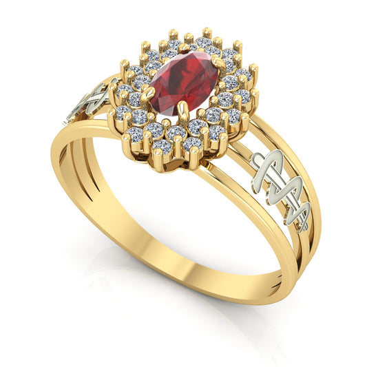 Anel de Formatura de Odontologia Bright Ouro 18k