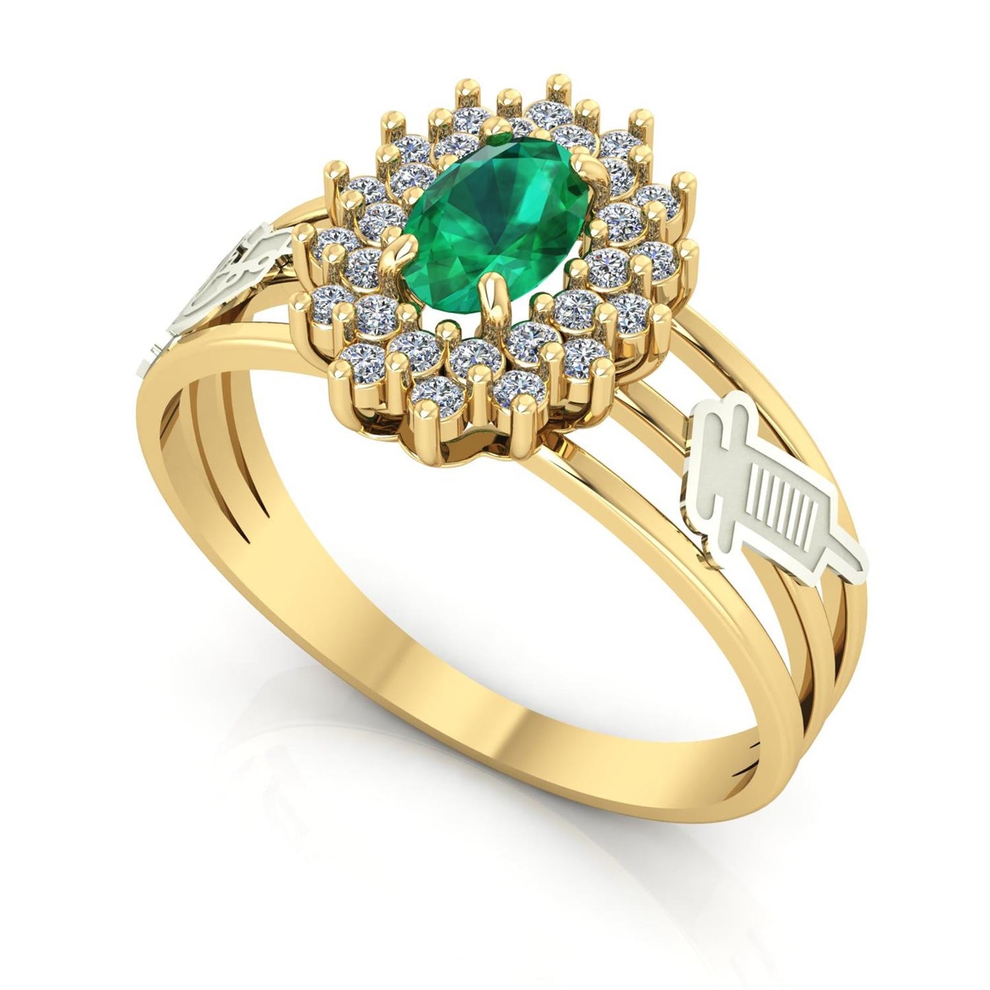 Anel de Formatura de Biomedicina Bright Ouro 18k