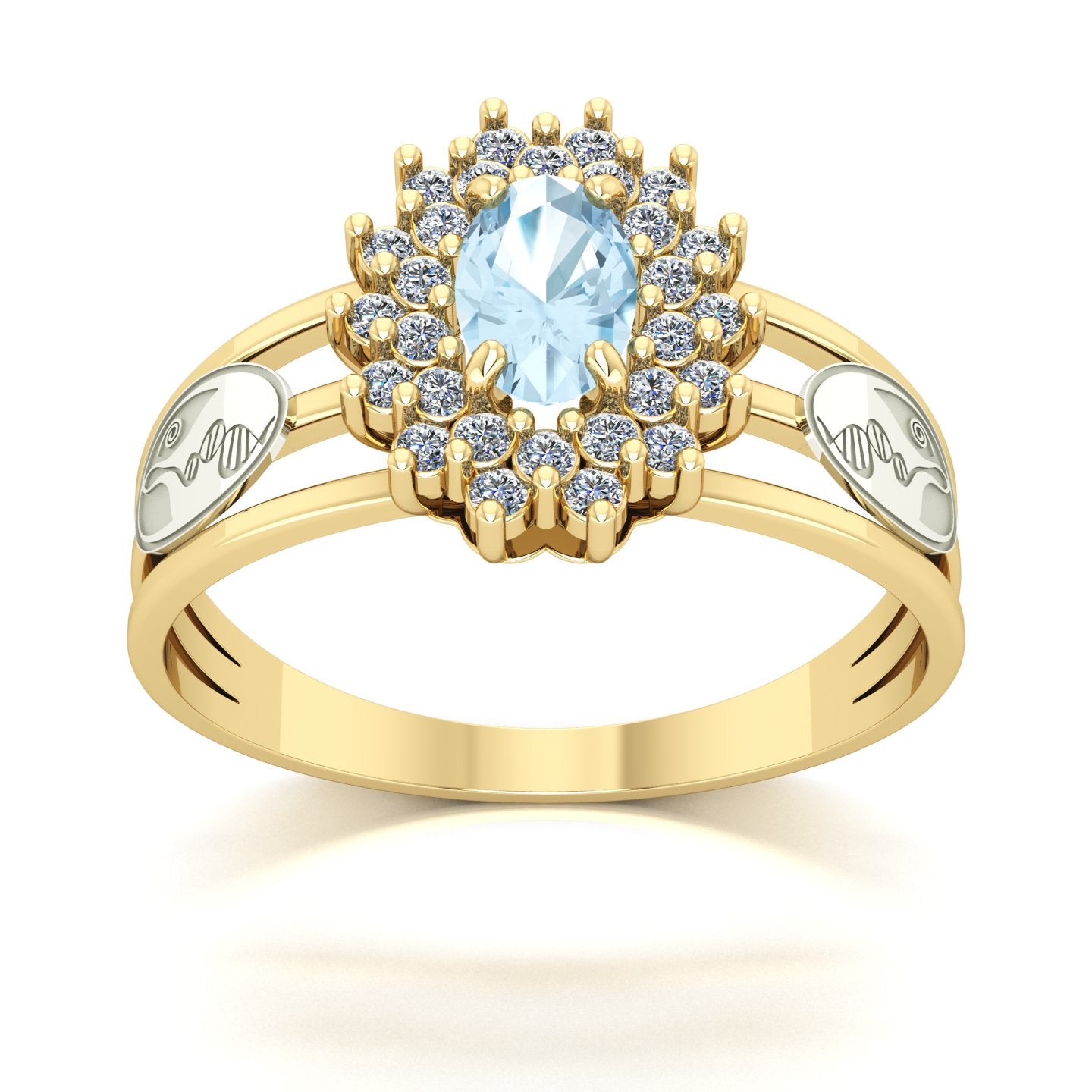 Anel de Formatura de Biologia Bright Ouro 18k