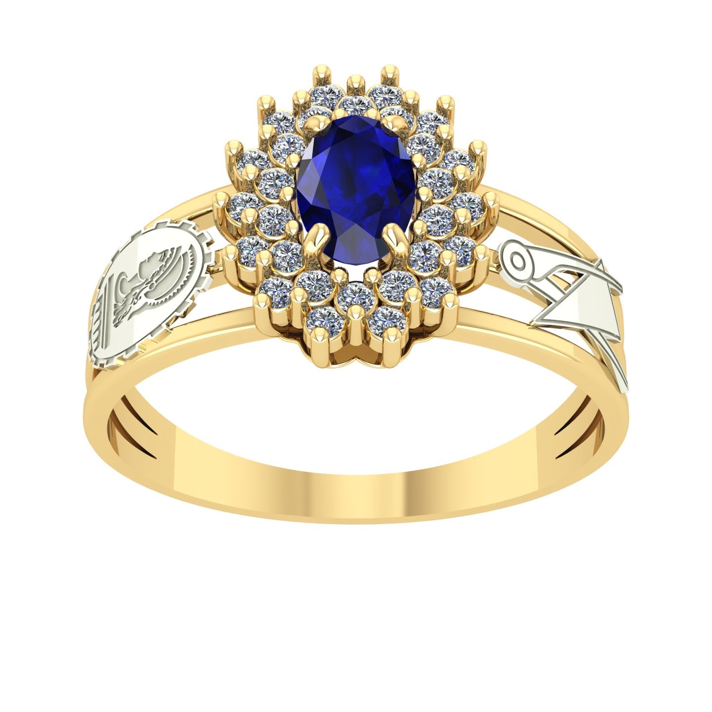 Anel de Formatura de Engenharia Civil Bright Ouro 18k