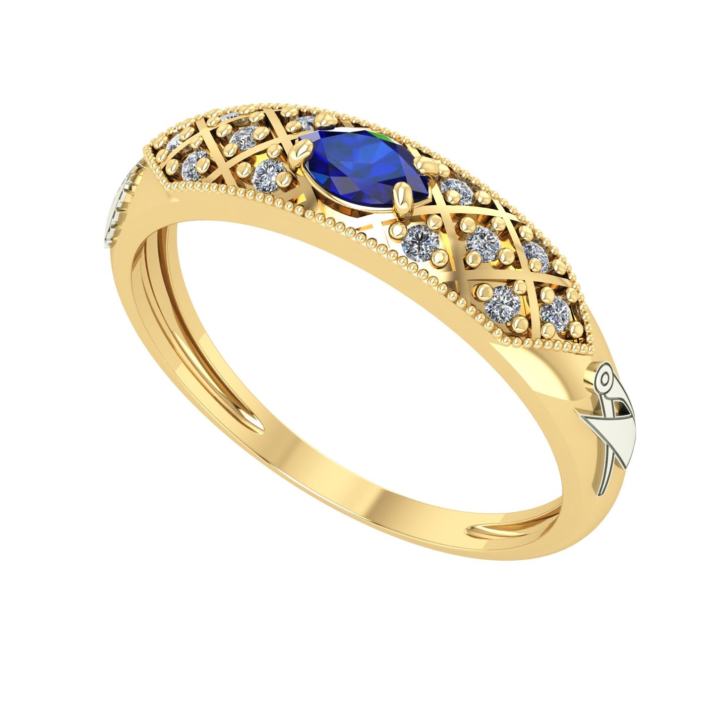 Anel de Formatura de Engenharia Civil Classic Ouro 18k